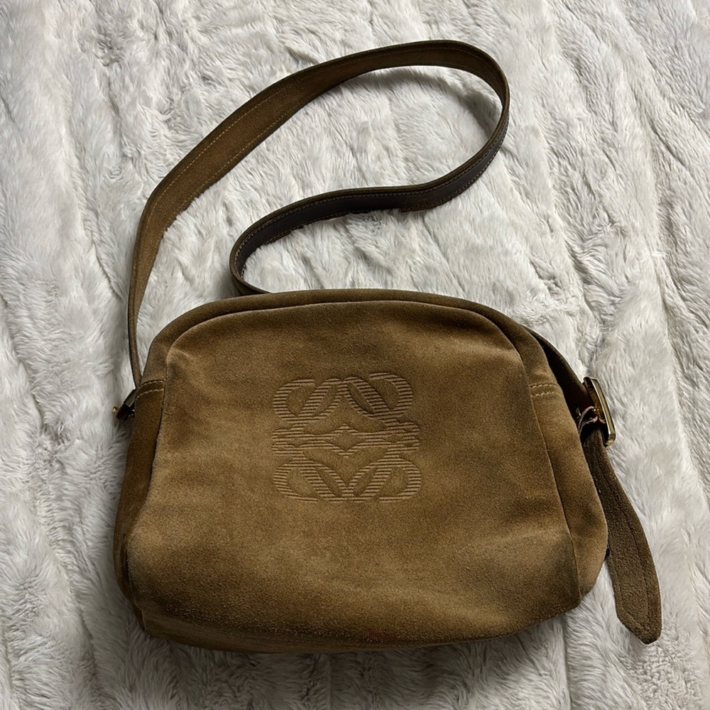 Loewe Tan Suede Shoulder Bag